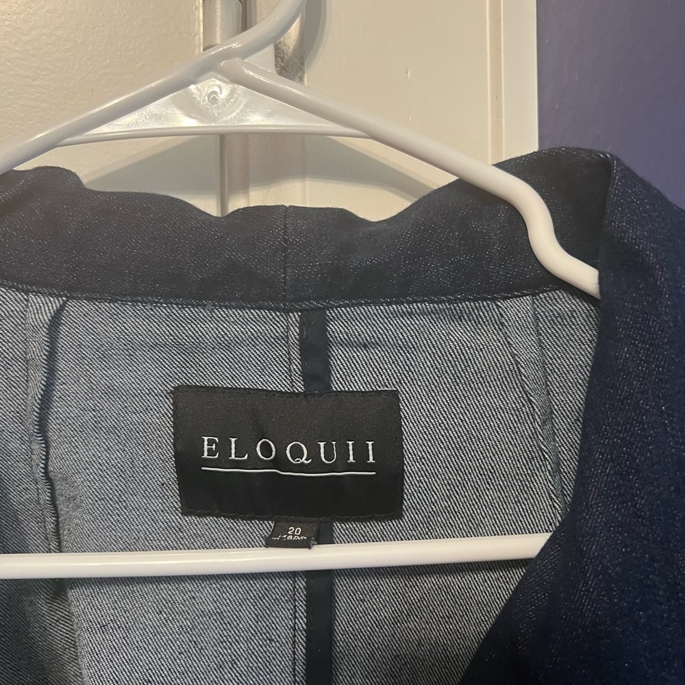 Eloquii Women's Navy Blue Double-Breasted Jacket - Picture 3 of 3